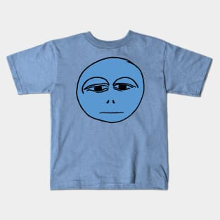 A blue, sad face. Kids T-Shirt